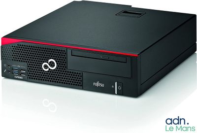 a close up of a desktop computer on a white surface