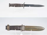 deux vues différentes d'un couteau avec un manche en bois et un manche en métal