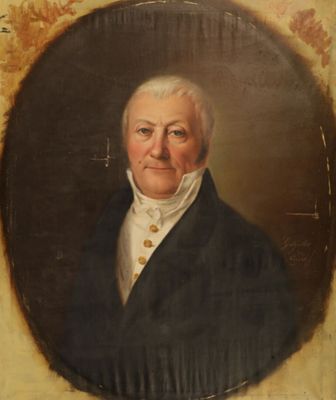 portrait d'un homme en manteau noir et chemise blanche