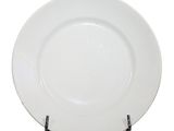 a white plate on a stand on a white background