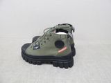 nike air force high top sneaker in olive green with black soles and black outs