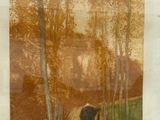 une photo d'un tableau représentant un cheval dans les bois