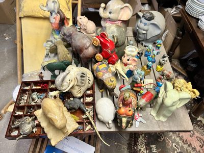 a pile of assorted items sitting on a table