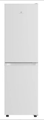 the refrigerator is white and has two doors on each side