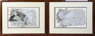 Frédéric BRANDON (né en 1943) Nus étendus de face et de dos - Photo 1