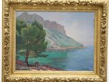 une image représentant un tableau d'un arbre au bord de l'eau