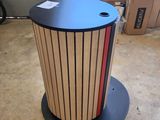 a picture of a trash can in a garage