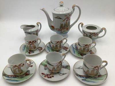 Service à café en porcelaine fine style Asiatique à décor Ja…