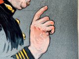 a painting of a man in a military uniform pointing at something