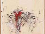 une image représentant un tableau orné d'un motif rouge et noir