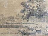a picture of a drawing of a boat in the water