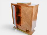an image of a wooden cabinet with a glass door