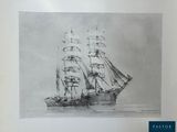 an image of a drawing of a tall ship in the water