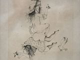 an image of a drawing of a woman flying through the air