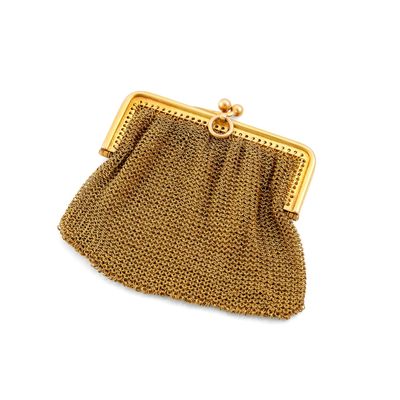 an image of a gold purse on a white background