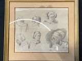 an image of a drawing of a woman ' s head in a gold frame