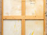 an image of a painting of a window with a drawing on it