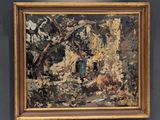 an image of a painting hanging on a wall in a room