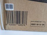 a box with a barcode on it sitting on a table