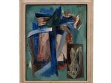 an image of a painting of a woman in a blue dress