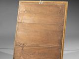 an old wooden easer with a piece of wood sticking out of it