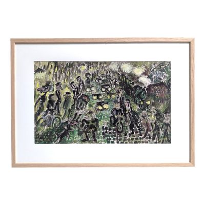 Henri LERAY (1905-1987) La course de vélos