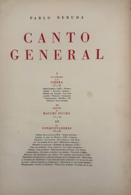 a book with the title canto general written on it