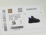 a ticket with a picture of a pair of shoes on it