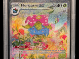 a close up of a pokemon card on a black background