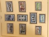 a picture of a picture of a collection of stamps on a wall