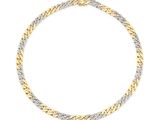 a gold and silver bracelet with two tone chain
