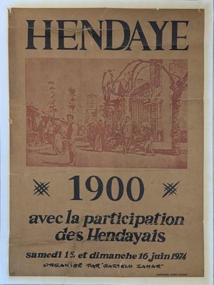 an old newspaper advertises the 100th anniversary of hendaye
