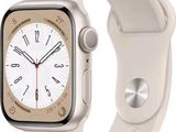 an image of a white apple watch with a white band