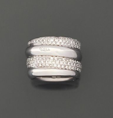 Pomellato Très importante bague bandeau en or gris 18K 750 m…