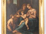 une image d'une peinture représentant une femme tenant un bébé sur ses genoux