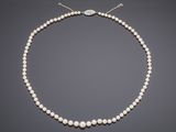 a cultured pearl and diamond necklace