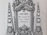 an old book with a drawing of a clock on top of it