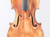 gros plan d'un violon sur fond blanc
