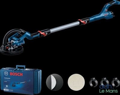 the bosch cordless sander is being used to remove sand from the floor