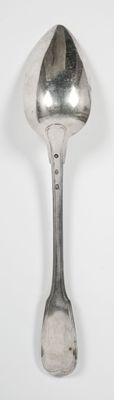 Cuillère à ragoût en argent, modèle filets. - Photo 1