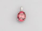 a pink tourmaline and diamond pendant