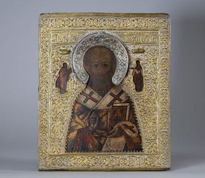 Icône orthodoxe russe représentant saint Nicolas le Thaumatu… - Photo 1