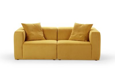 Canapé Square 3 places fixe, 206 x 104 x 70 cm, revêtement e…