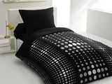 ensemble de couette à pois noirs et blancs