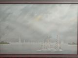 a picture of a painting of a sailboat in the water