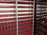 many racks of food that are on the shelves