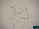 an image of a drawing of a woman with curly hair