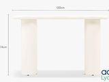 the height of a table with a white top and legs