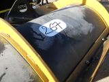 a close up of a motorcycle with a number sticker on it