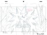 sketches of a drawing of a pokemon character on a computer screen